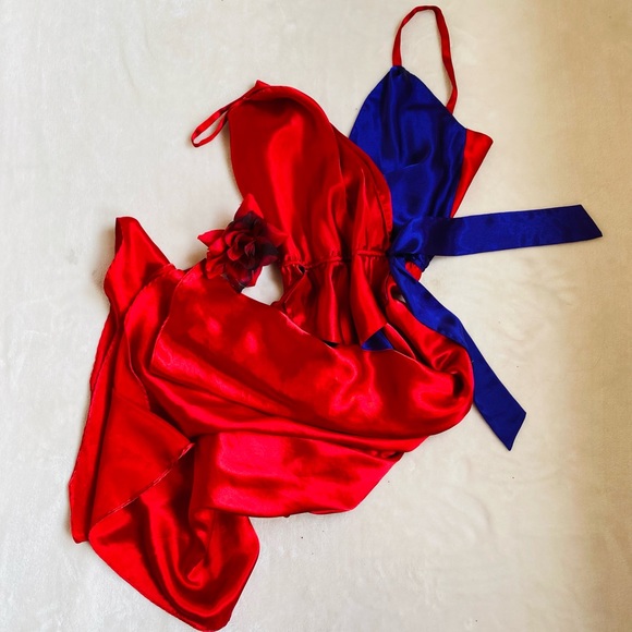 Vintage 80s Gold Label Victoria’s Secret red & purple Dress - Picture 4 of 16